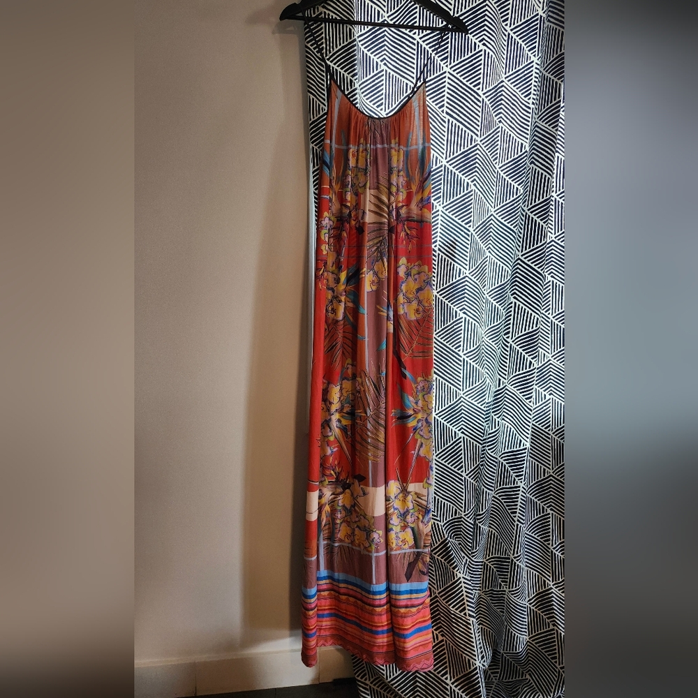 Orange Sundress with Spaghetti Straps for Resort Wear